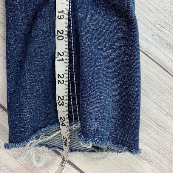 BKE Capri Jeans sz 28 Dark Wash Starlite Low Rise Raw Hem 24" inseam - Picture 4 of 11